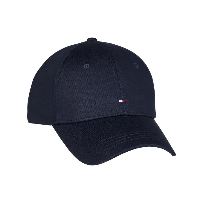 Tommy Hilfiger Kappe, navy-blaue Baseballkappe mit gekrümmtem Schirm und Flaggenstickerei