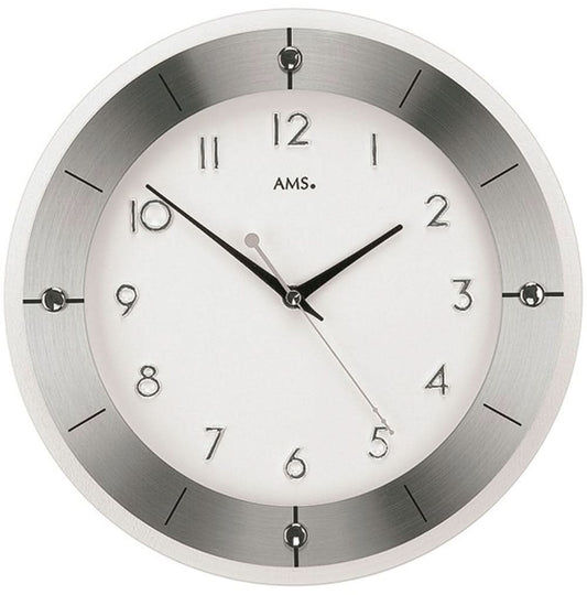 Horloge murale AMS 31x31x4 cm Aluminium • Affichage clair de l'heure • Design moderne