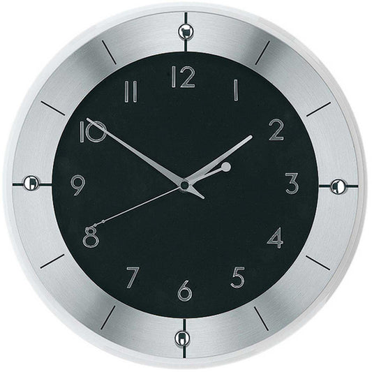 Horloge murale AMS 31 cm Ø métal • Design moderne • Mouvement à quartz précis