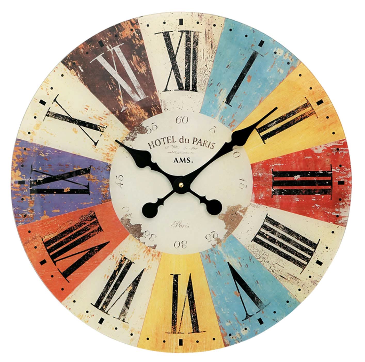 Horloge murale AMS 50x50x3 cm verre • Mouvement à quartz silencieux • Design moderne