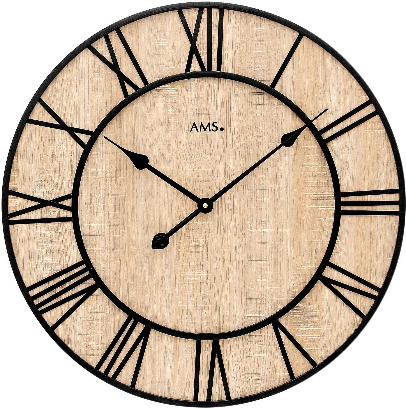 Horloge murale AMS 60x60x5 cm Bois • Moderne • Fabriqué en Allemagne