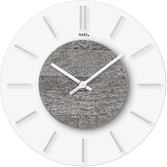 Horloge murale AMS 30x30x4 cm verre • Design moderne • Mouvement à quartz précis