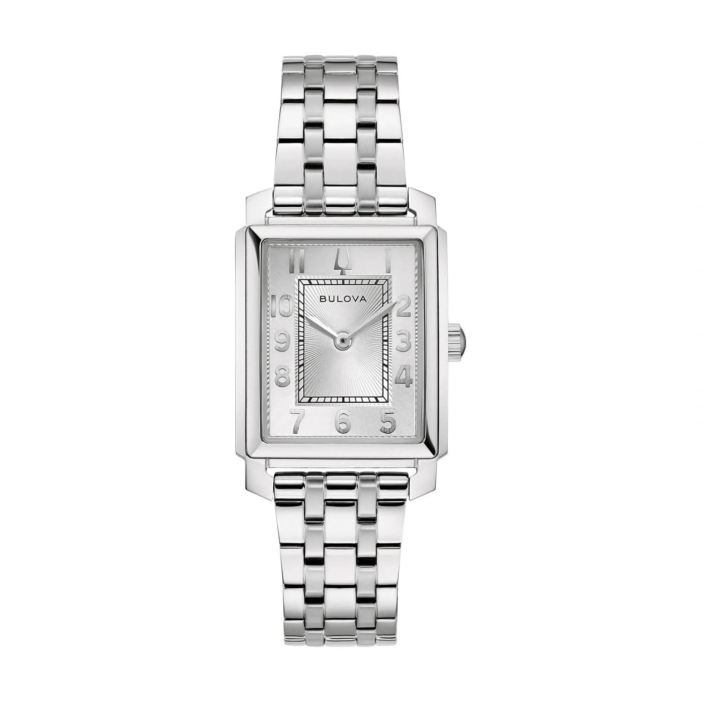 Bulova Sutton Damen-Armbanduhr: silberfarbenes Metallband, analoges Zifferblatt, Edelstahlgehäuse