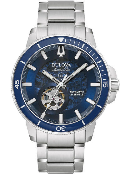 Bulova Marine Star 96A289 Herren Armbanduhr Blau • Automatikwerk • Mineralglas