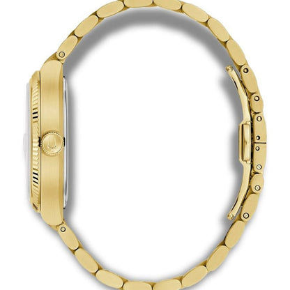 Herrenarmbanduhr Bulova: Seitenansicht des goldfarbenen Gliederarmbands