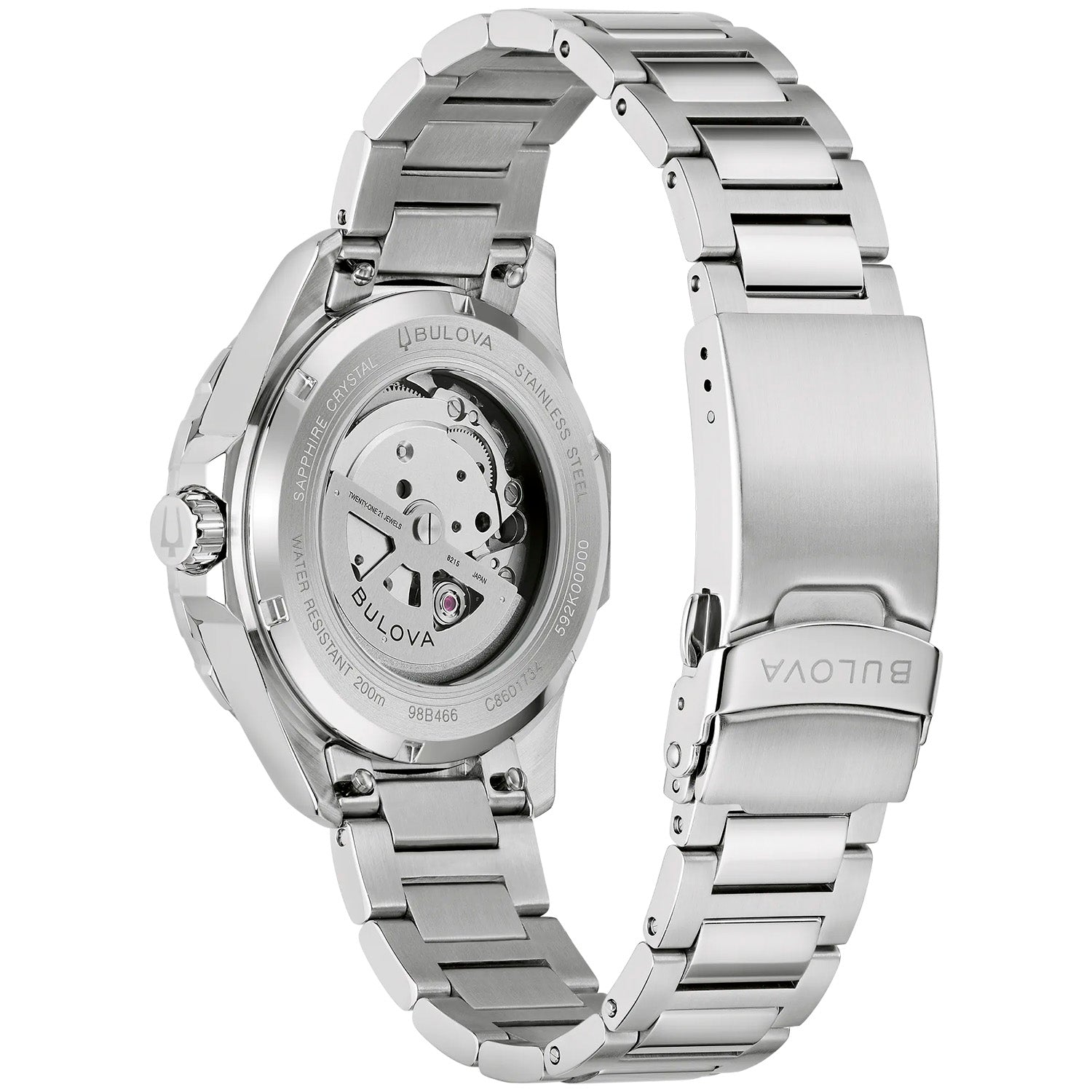Herrenarmbanduhr mit Sichtboden, Edelstahlgehäuse und Automatikwerk