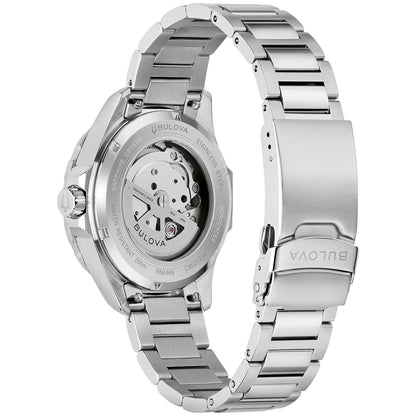 Herrenarmbanduhr mit Sichtboden, Edelstahlgehäuse und Automatikwerk
