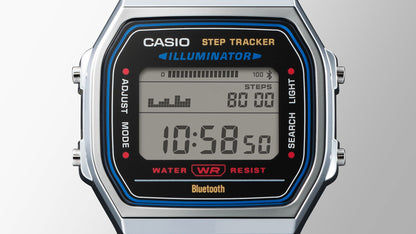 Casio Vintage ABL-100WE-2AEF Nahansicht: digitale Armbanduhr mit großem Display