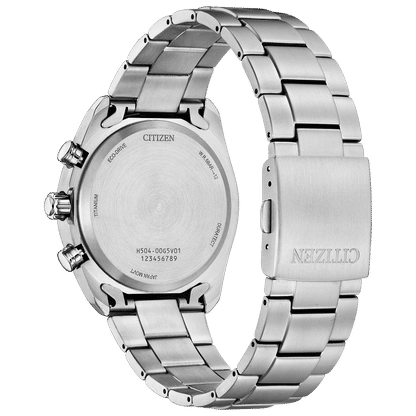 Fond de montre Citizen Super Titanium pour homme avec boîtier argenté et bracelet à maillons