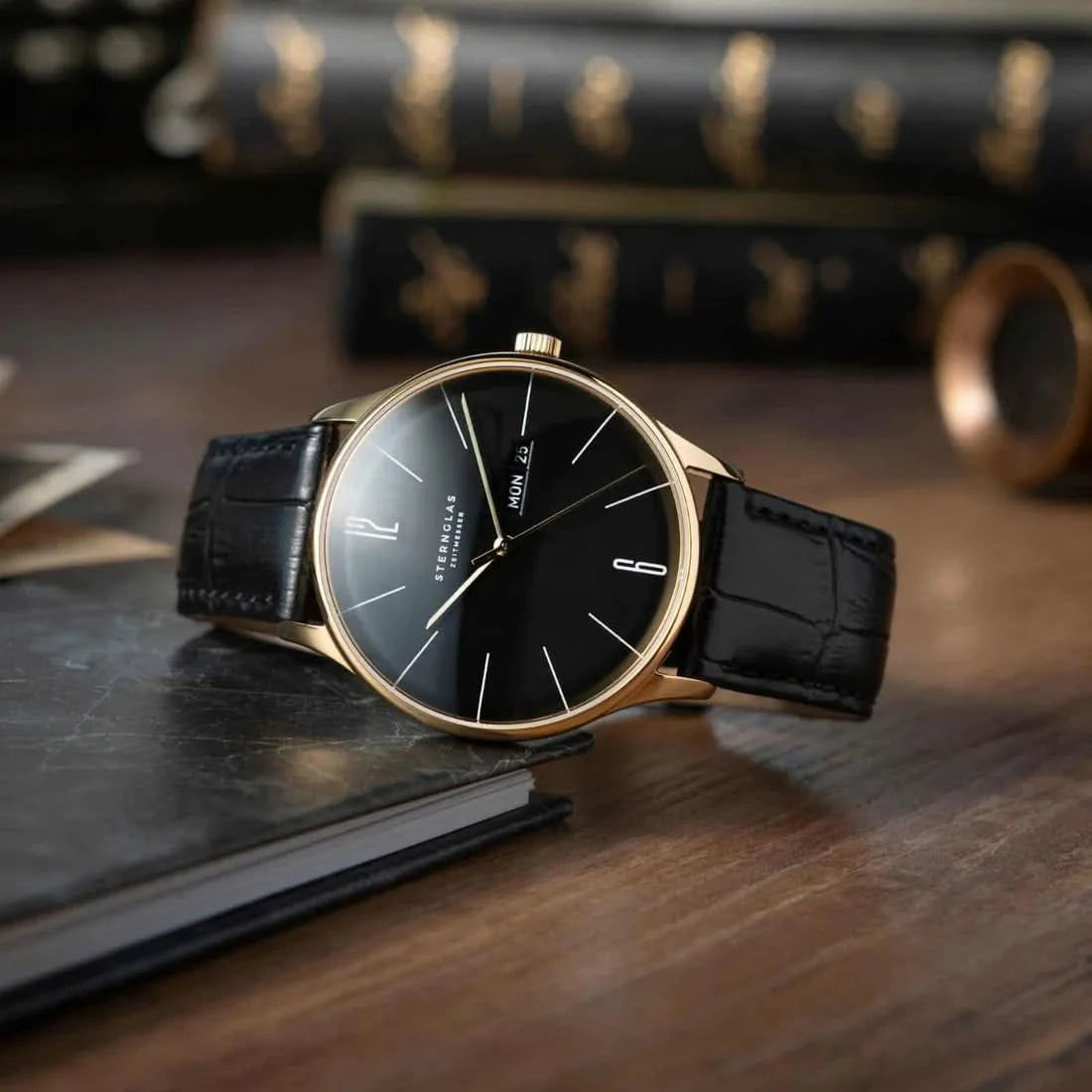 Sternglas Berlin S01-BE04-HE03 Montre Homme • Design Bauhaus • Verre Saphir