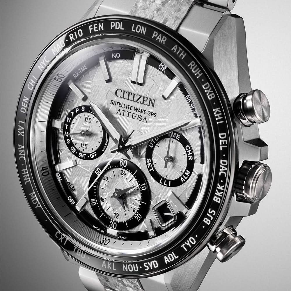 Montre Citizen Attesa CC4076-65A pour homme • GPS Satellite Wave • Super Titanium
