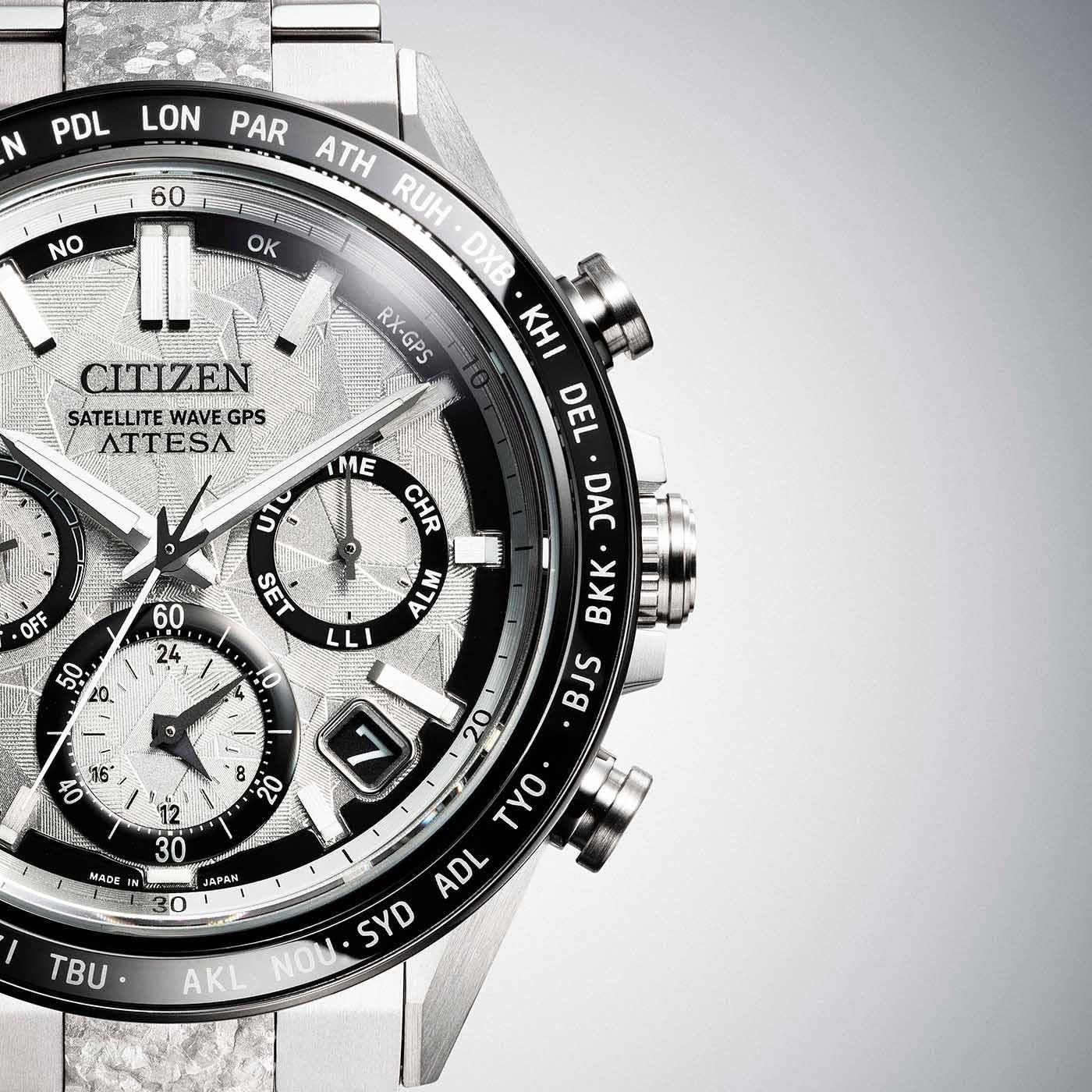 Montre Citizen Attesa CC4076-65A pour homme • GPS Satellite Wave • Super Titanium