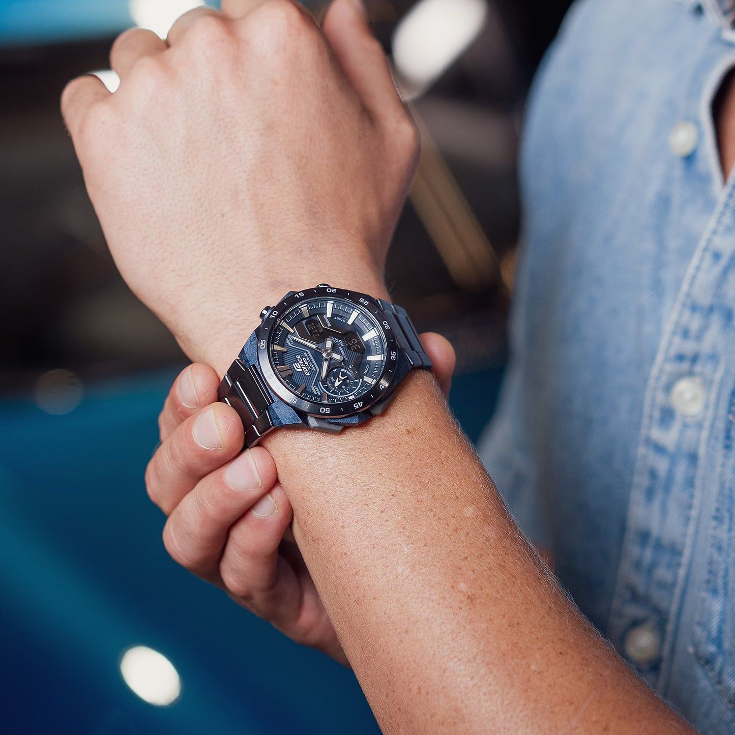 Casio Edifice ECB-2200CB-2AEF Montre Homme • Tough Solar • Bluetooth • Carbone