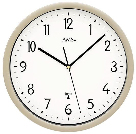 Horloge murale AMS 30 cm Ø plastique • Radio-pilotée • Chiffres arabes