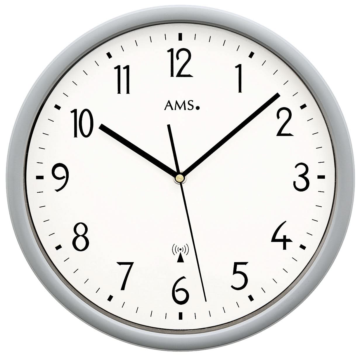Horloge murale AMS 30x30x6 cm plastique • Radio-pilotée • Design intemporel