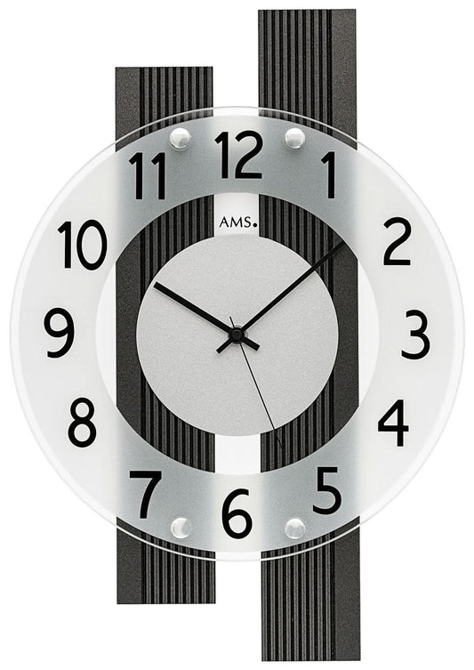 Horloge murale AMS 41x28x5 cm Bois • Radio-pilotée • Design intemporel