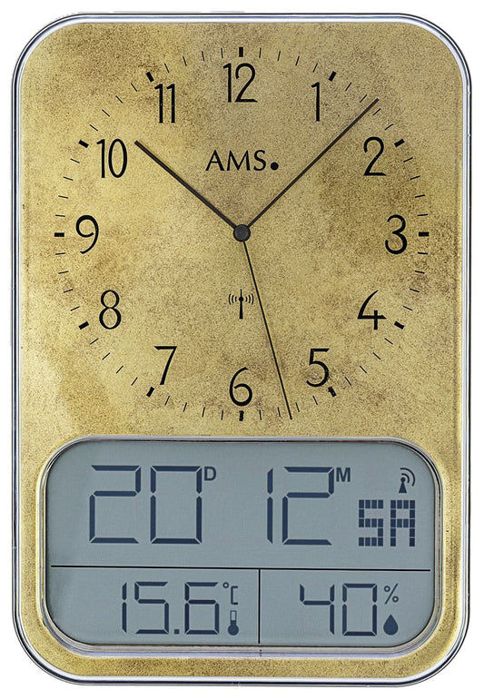 Horloge murale AMS en plastique • Design hybride • Indicateur de climat