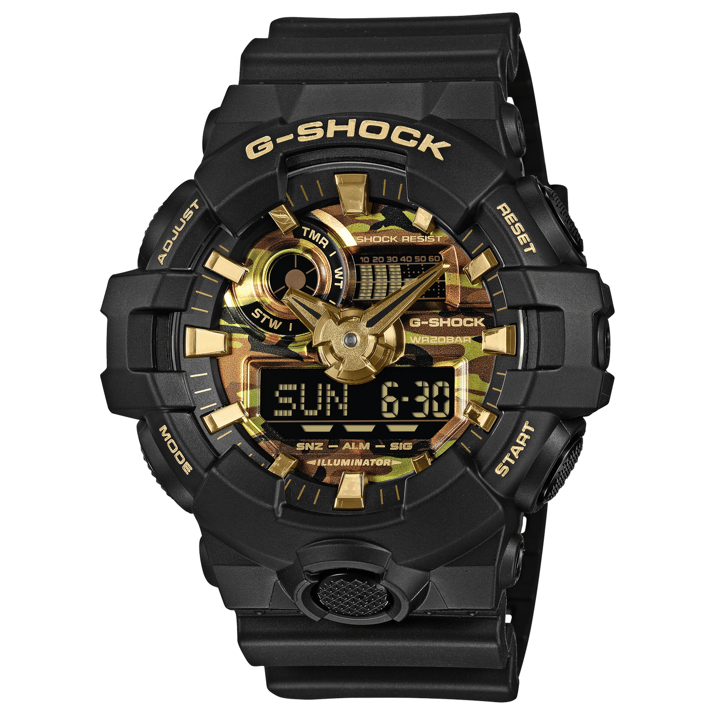 Casio G-Shock GA-700CF-1AER Herren Armbanduhr • Camouflage & Gold Design • 20 BAR Wasserdicht, Bild 3