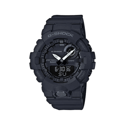Casio G-Shock Herrenuhr mit schwarzem Kunststoffarmband und digitaler Anzeige