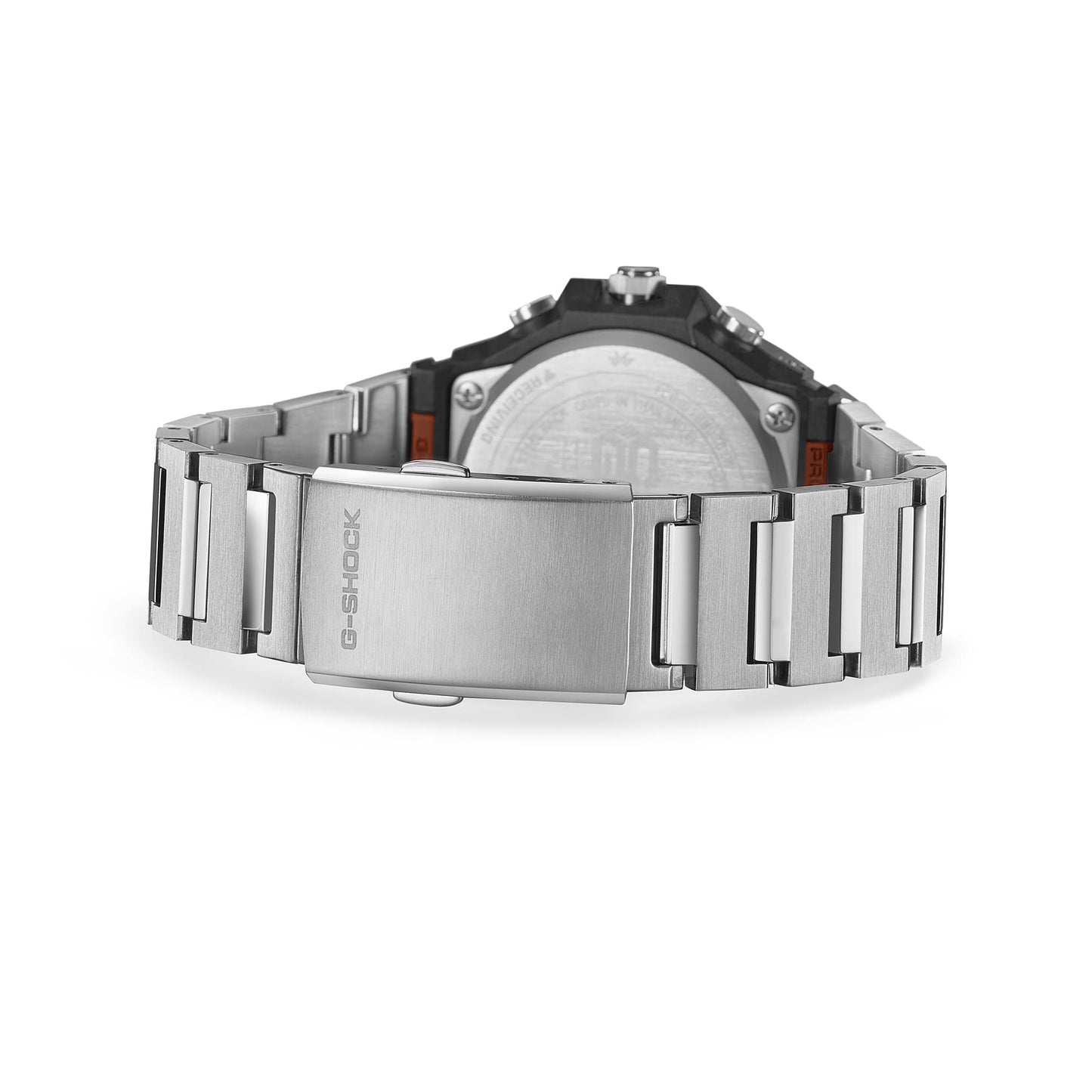 G-SHOCK Herrenuhr Rückseite mit Edelstahlarmband und Klappschließe