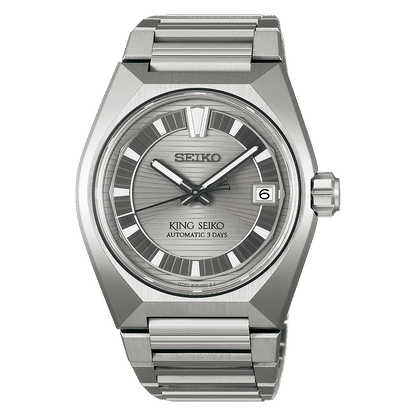 Seiko King Seiko Titanarmbanduhr mit silbernem Zifferblatt, Saphirglas, Datum 6