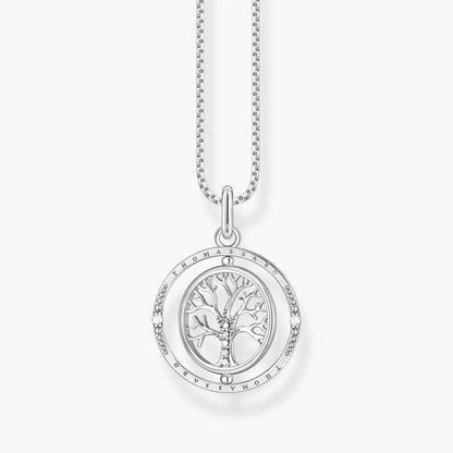 Médaillon en argent avec motif d'arbre et bordure gravée (Thomas Sabo)