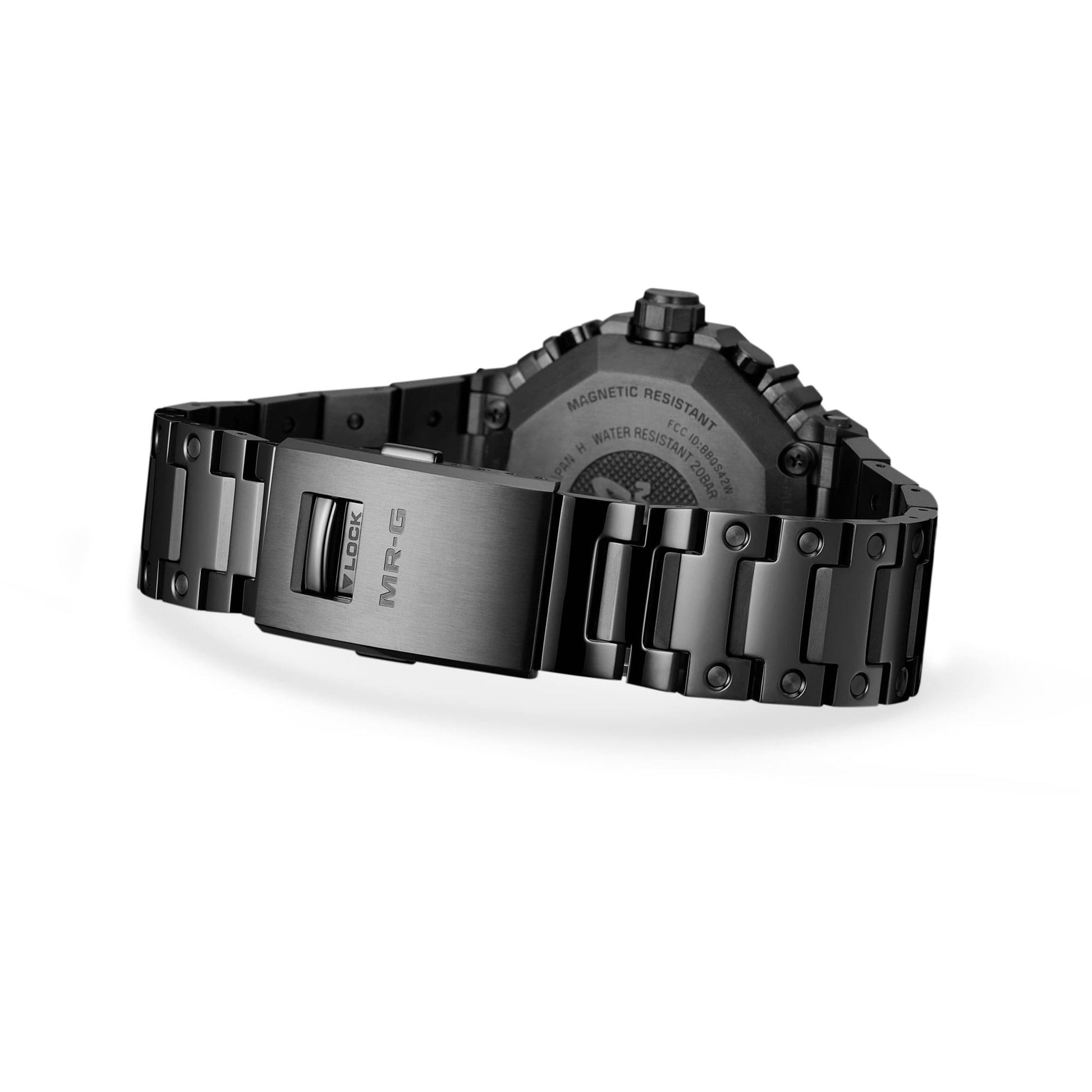 Casio G-Shock MR-G Herrenuhr Armband mit Schließe, schwarze Edelstahlglieder