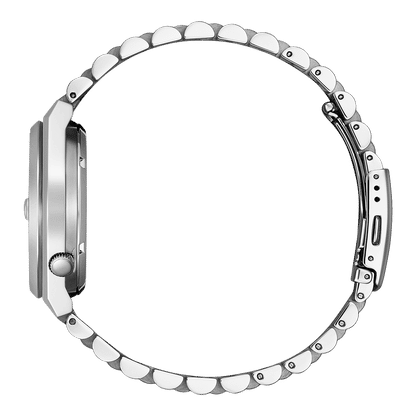 Herrenarmbanduhr mit Edelstahlgliederarmband und Edelstahlgehäuse