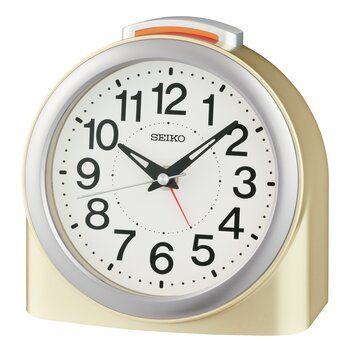 Seiko QHE211G Réveil à Quartz Doré • Cadran Arabe • Éclairage & Répétition d'Alarme