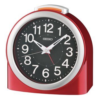 Seiko QHE211R Réveil à Quartz Rouge • Chiffres Arabes • Répétition d'Alarme avec Lumière
