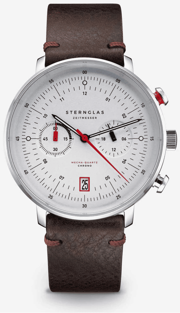 Sternglas Hamburg Chrono S01-HC10-VI11 Montre Homme • Design Bauhaus • Verre Saphir