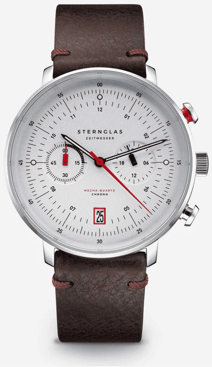 Sternglas Hamburg Chrono S01-HC10-VI11 Montre Homme • Design Bauhaus • Verre Saphir
