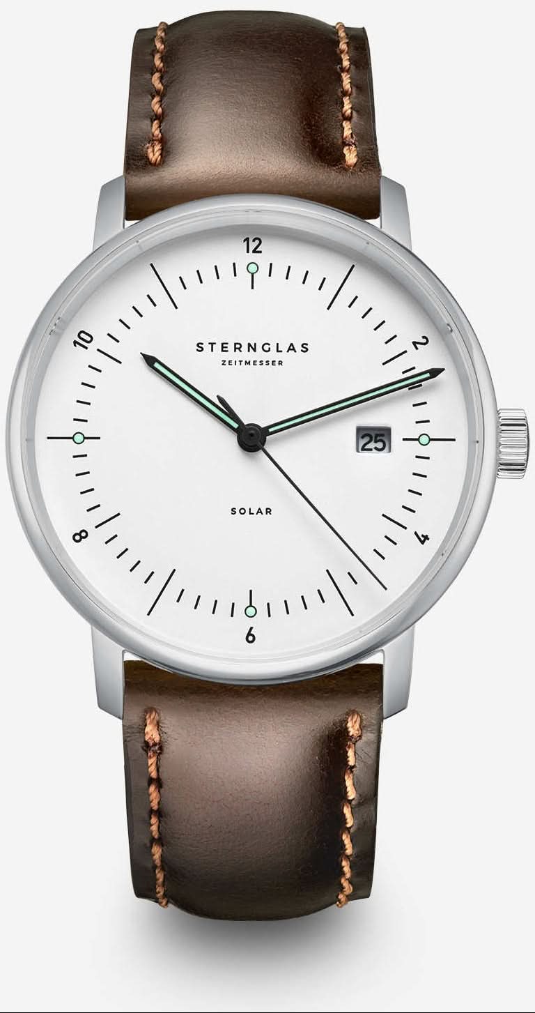Bracelet de montre unisexe avec boîtier argenté, bracelet en cuir marron et cadran blanc