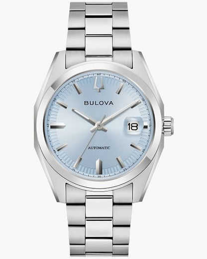 Herrenarmbanduhr Bulova, Edelstahlband, blaues Zifferblatt mit Datumsanzeige