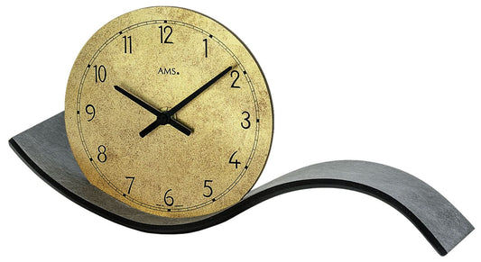 Horloge de table AMS Bois • Mouvement à quartz • Aspect ardoise