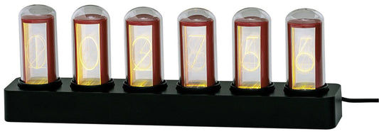 Horloge de table AMS Rétro Tubes Nixie • Six chiffres lumineux • Design unique