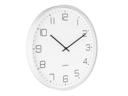 Horloge murale ronde blanche avec aiguilles analogiques et index