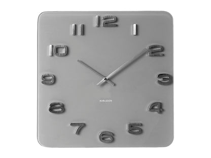 Karlsson Horloge murale carrée grise à cadran ouvert