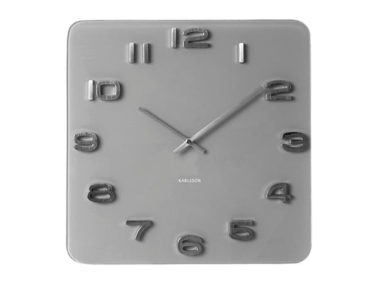 Karlsson Horloge murale carrée grise à cadran ouvert