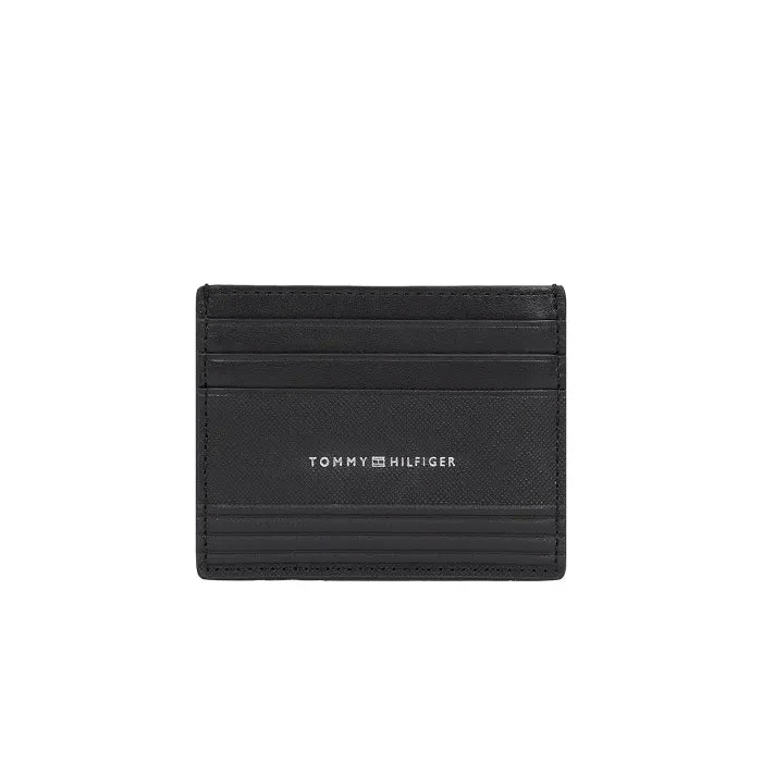 Schwarzes Tommy Hilfiger Kunstlederarmband mit Logo vorn