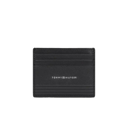 Schwarzes Tommy Hilfiger Kunstlederarmband mit Logo vorn