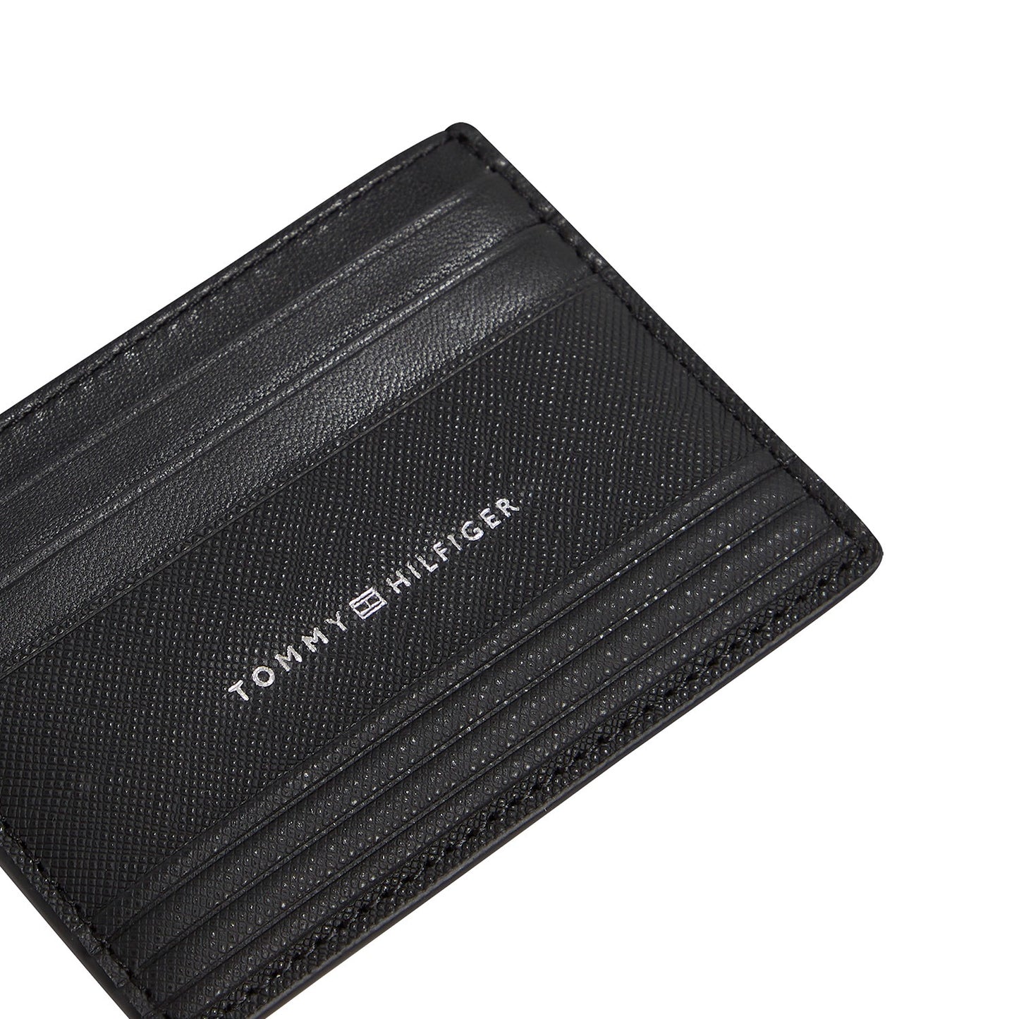 Tommy Hilfiger Kartenetui Kunstleder mit Logo und Kartenfächern, dunkel