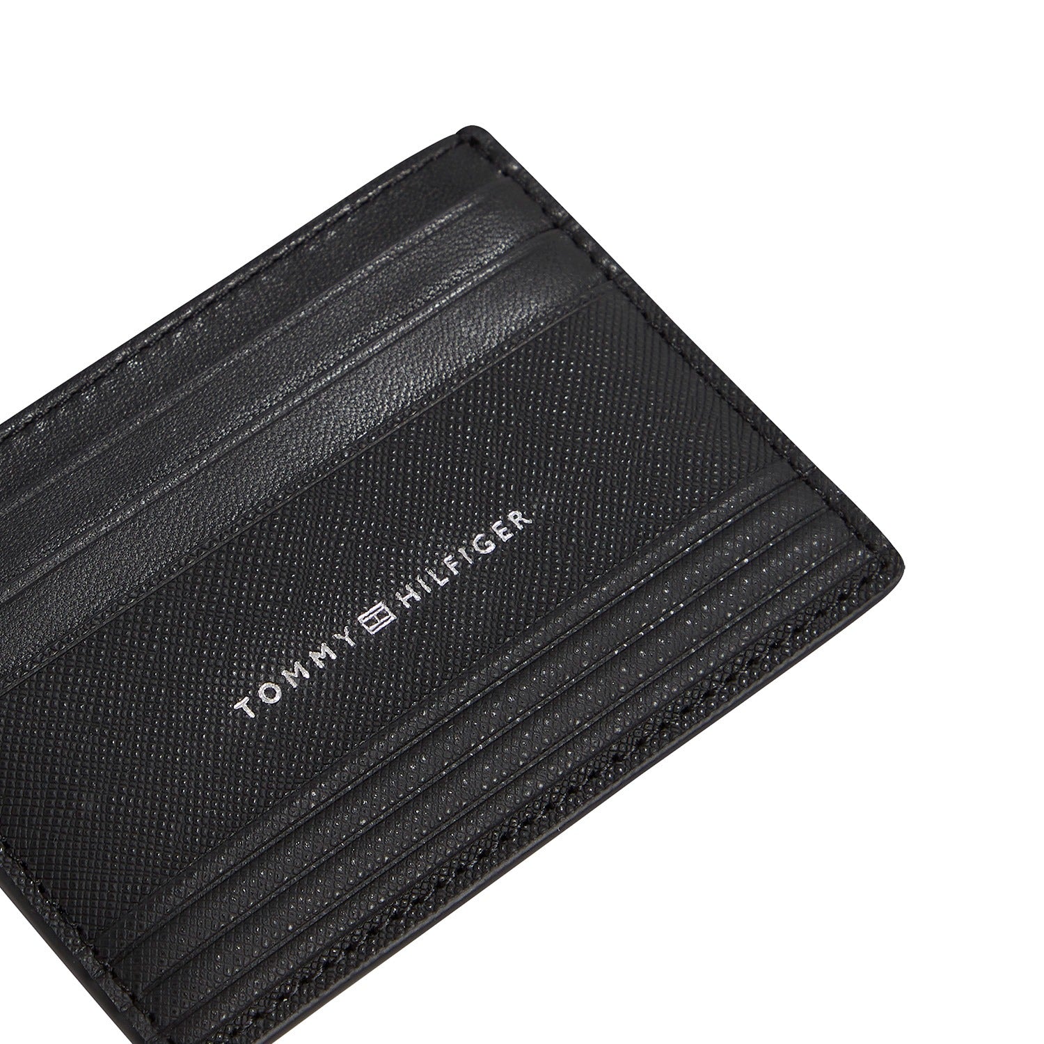 Tommy Hilfiger Kartenetui Kunstleder mit Logo und Kartenfächern, dunkel