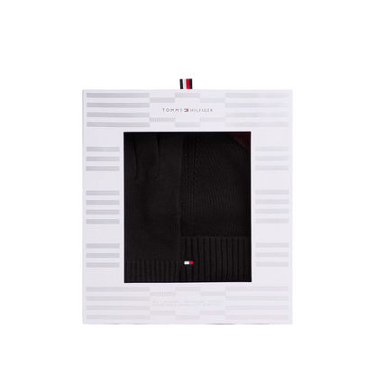 Tommy Hilfiger Strickmütze in schwarzer Geschenkbox mit Flag-Logo