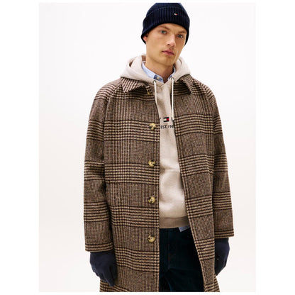 Herren-Beanie von Tommy Hilfiger, dunkelblau gerippt, mit kleinem Flaggen-Logo