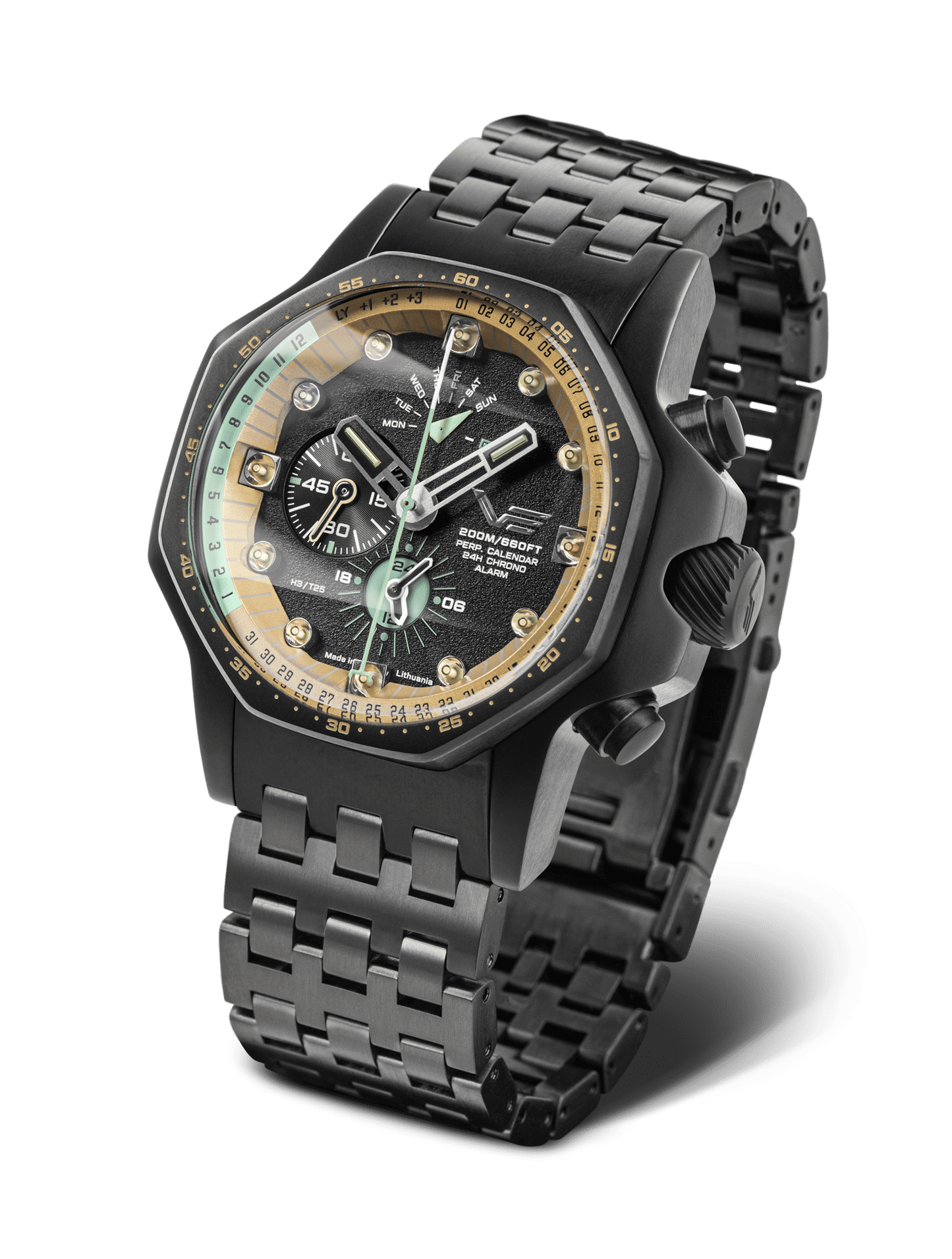 Herrklocka Vostok Europe Atomic Age med svart metallarmband