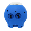 Réveil bleu avec deux prises et compartiment à piles