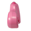 Réveil enfant rose en vue latérale, avec un bouton rond sur le dessus