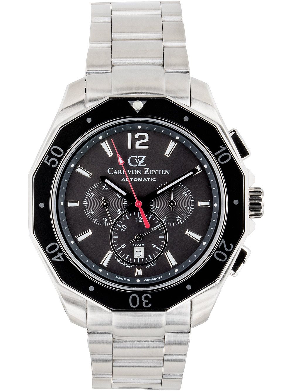 Carl von Zeyten Horbach CVZ0079GYMS Herrenuhr Schwarz • Automatikwerk • Saphirglas