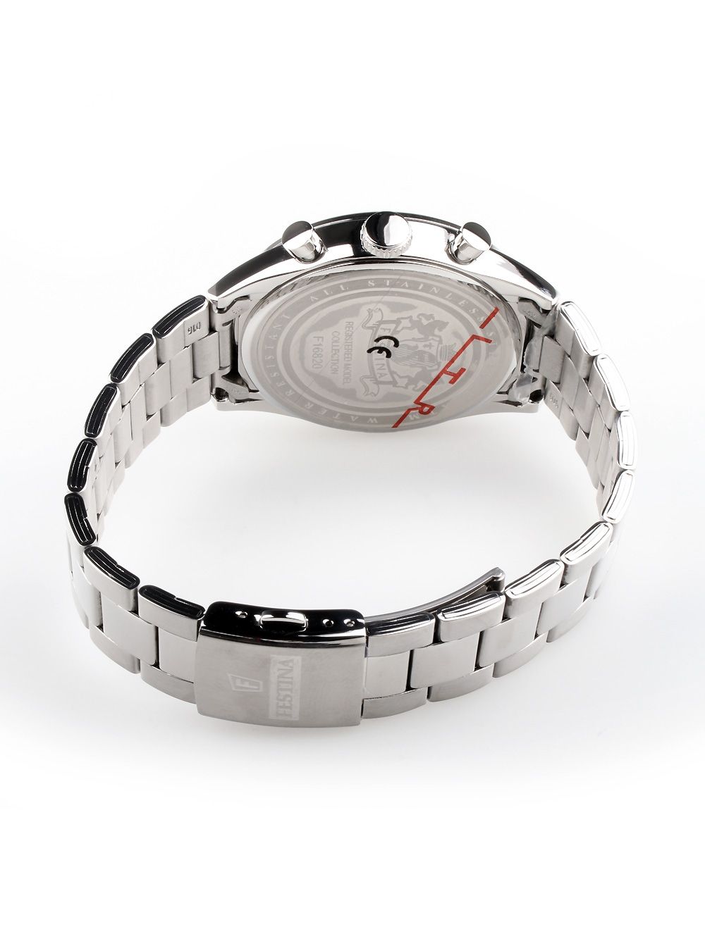 Festina Sport-Chronograph Rückansicht mit Edelstahlarmband